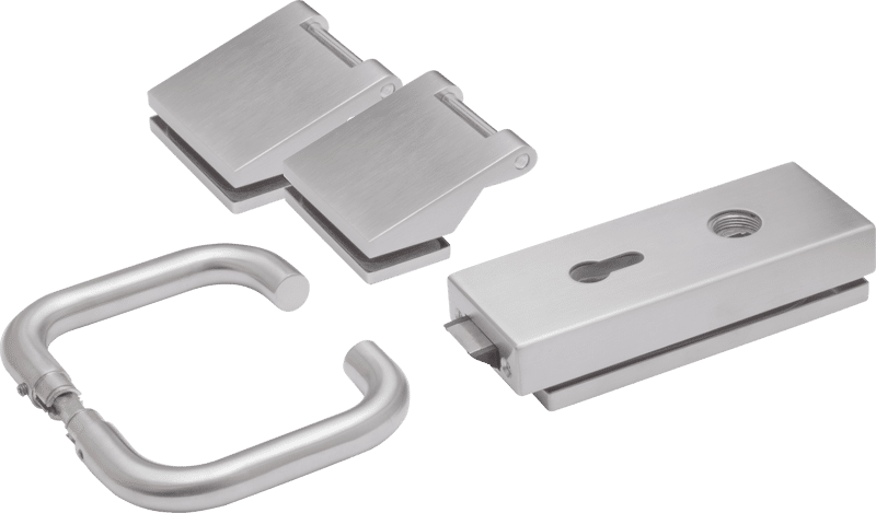 Glastürbeschlag Set Eckig, GT005