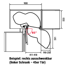 Eckschrankschwenkauszug LeMans II style