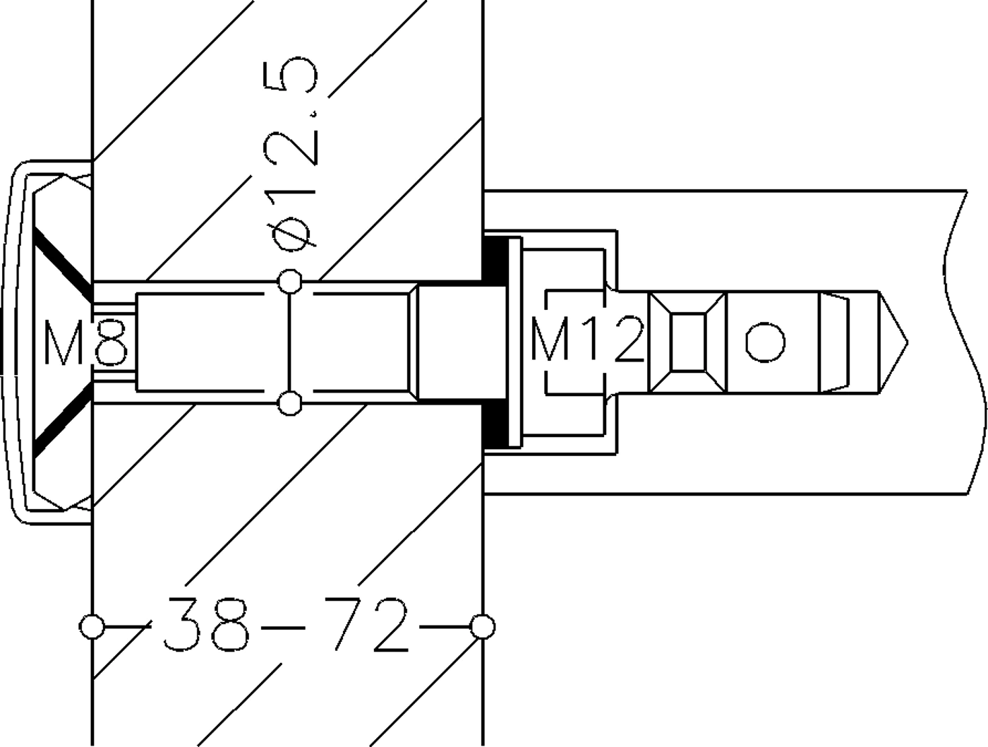 Befestigungsset einseitig für gerade Stützen  