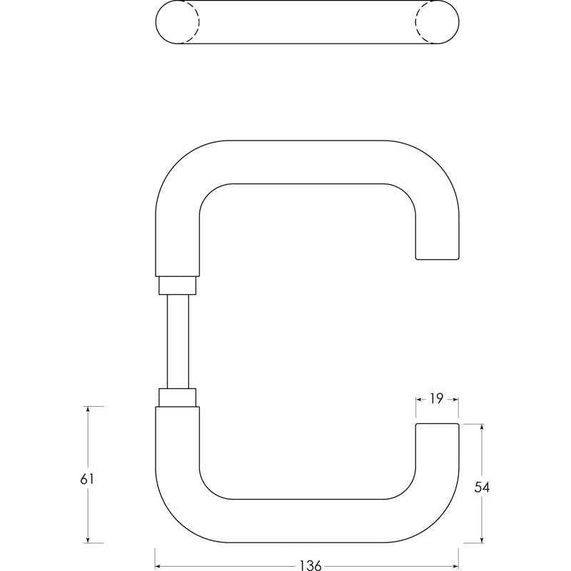 Drückerpaar für Glastüren, GTD009