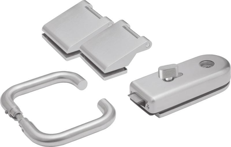 Glastürbeschlag Set Rund, GT004