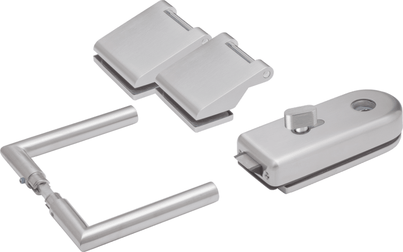 Glastürbeschlag Set Rund, GT001